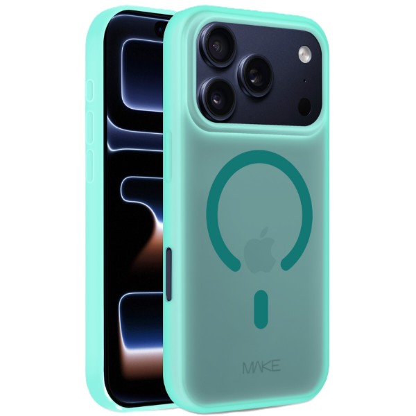 Фото - Чехол для смартфона MAKE for Apple iPhone 17 Pro Max Silicone Aura Magnet Cyan (MCLAM-AI17PMCN)
